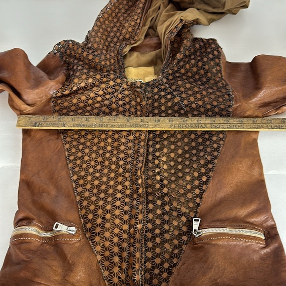 Giorgio Brato Leather Hoodie Jacket Women’s Size 40 - Picture 9 of 14
